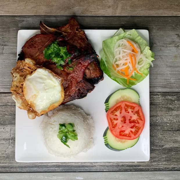 Pork Chop & Fried Egg Platter.